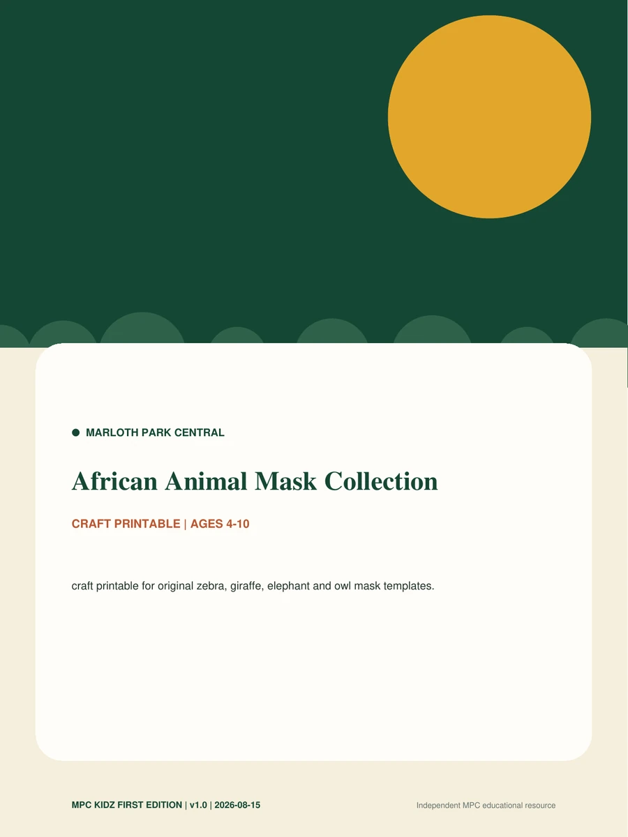 African Animal Mask Collection activity cover