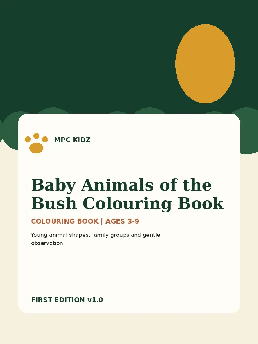 Baby Animals of the Bush Colouring Book cover