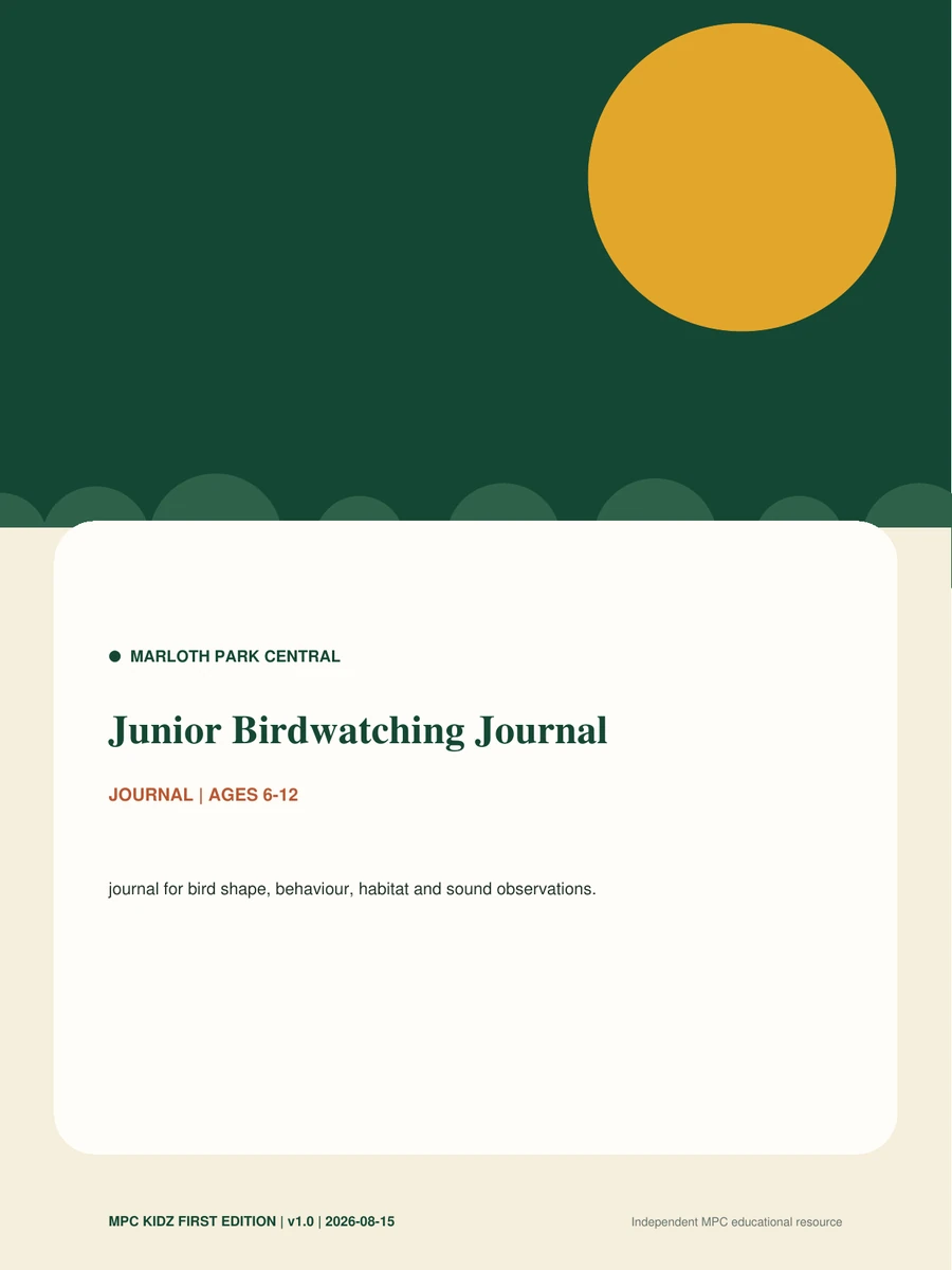 Junior Birdwatching Journal activity cover