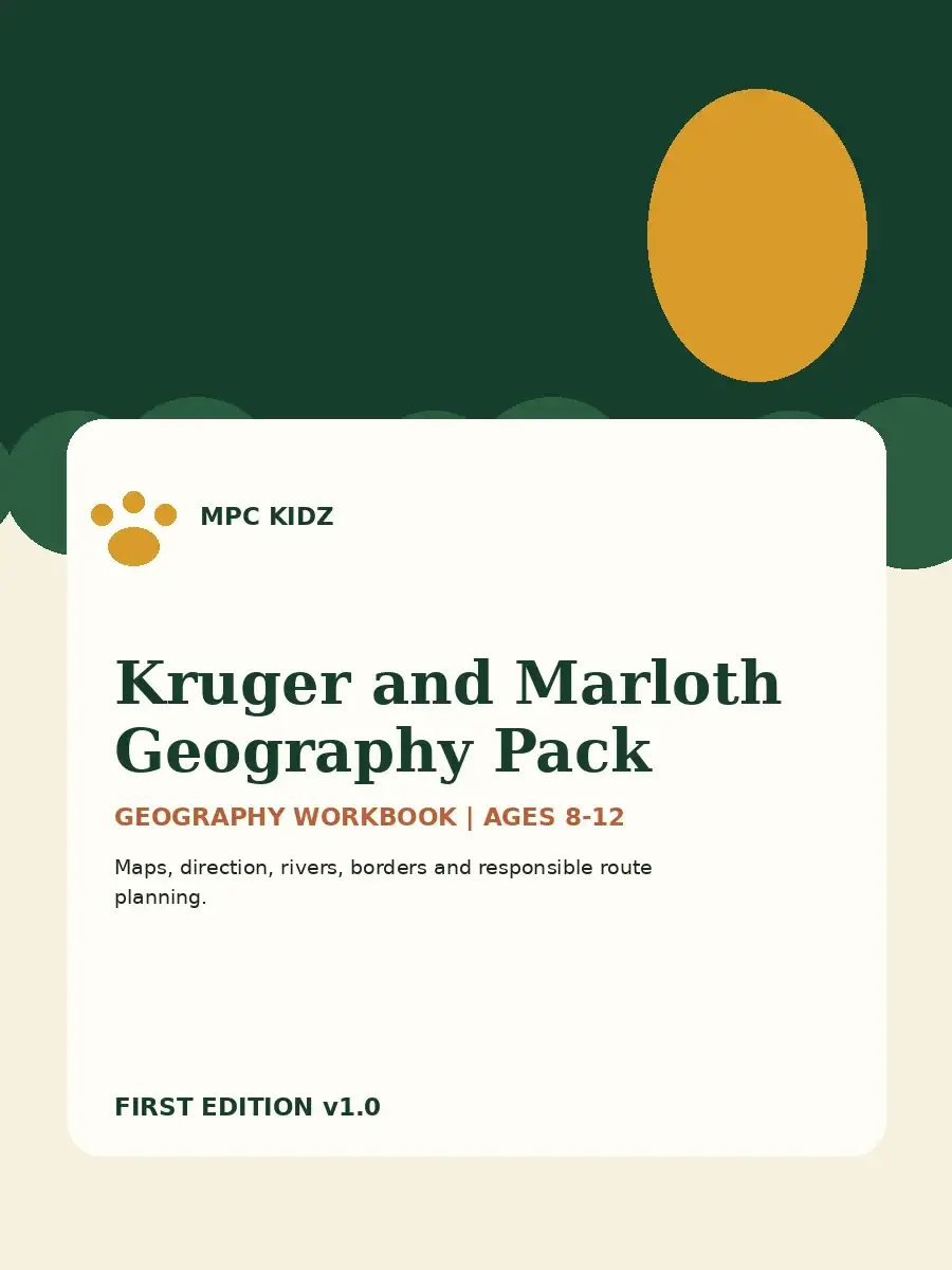 Kruger and Marloth Geography Pack activity cover