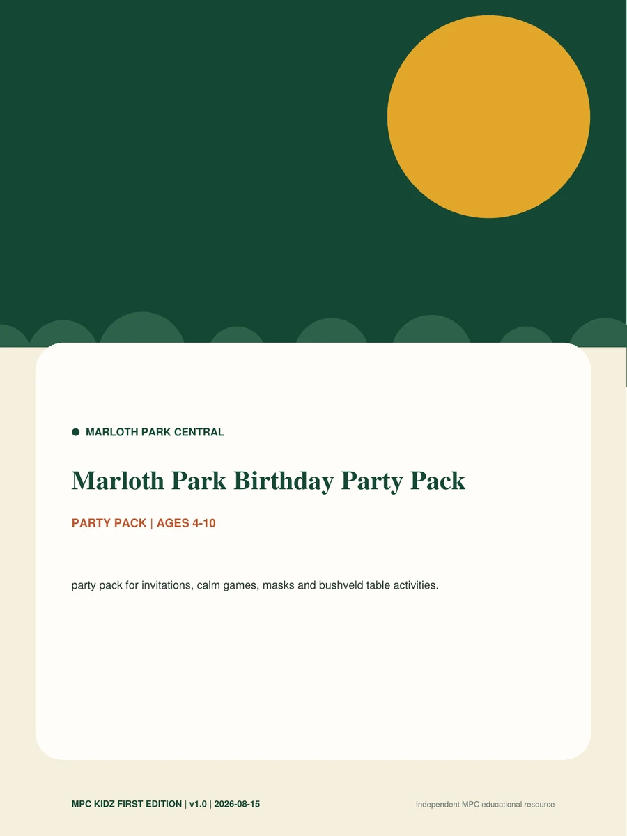 Marloth Park Birthday Party Pack cover