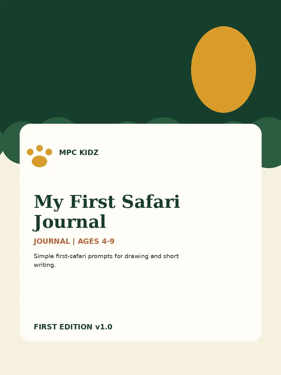My First Safari Journal activity cover