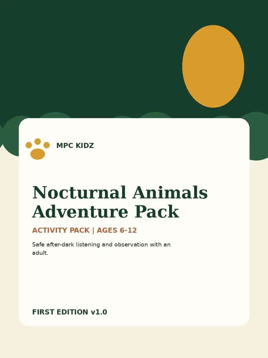 Nocturnal Animals Adventure Pack activity cover