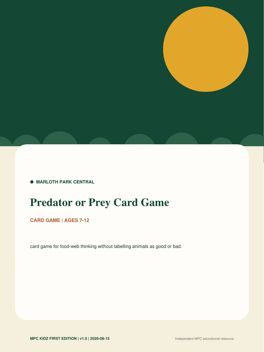 Predator or Prey Card Game activity cover