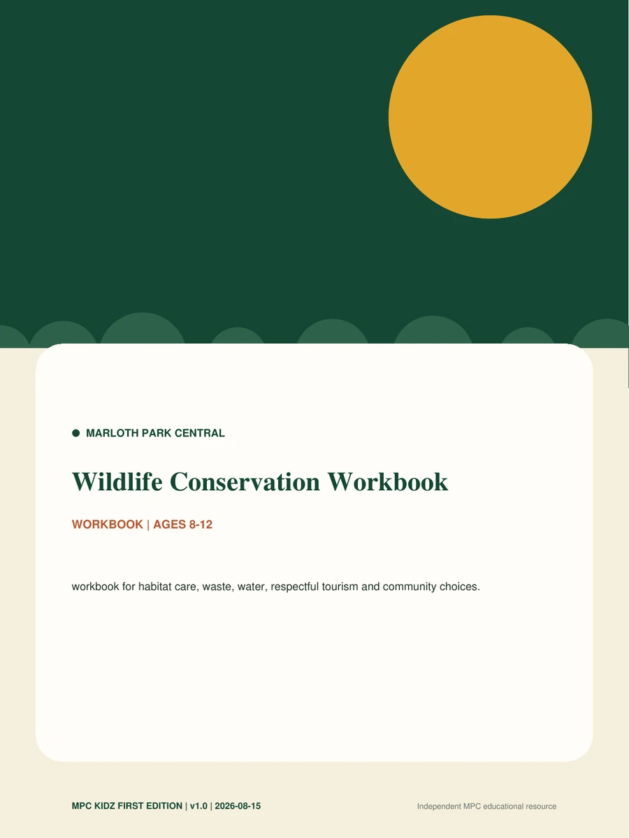 Wildlife Conservation Workbook activity cover