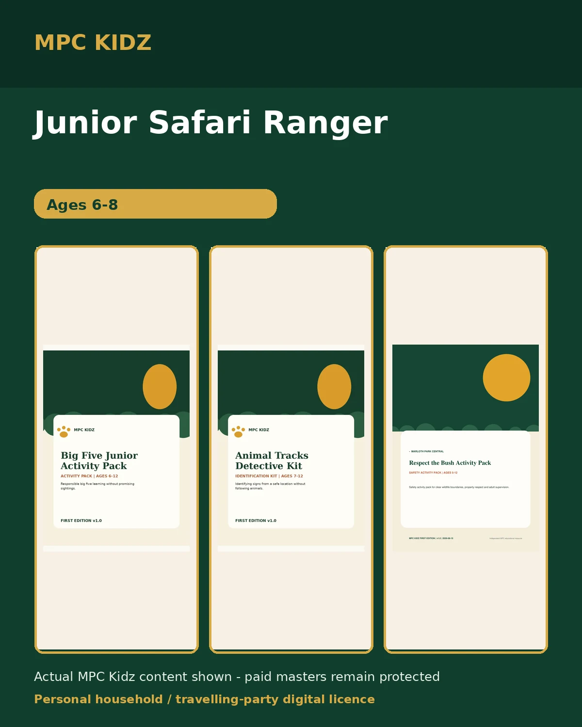 Junior Safari Ranger cover artwork using actual MPC Kidz content