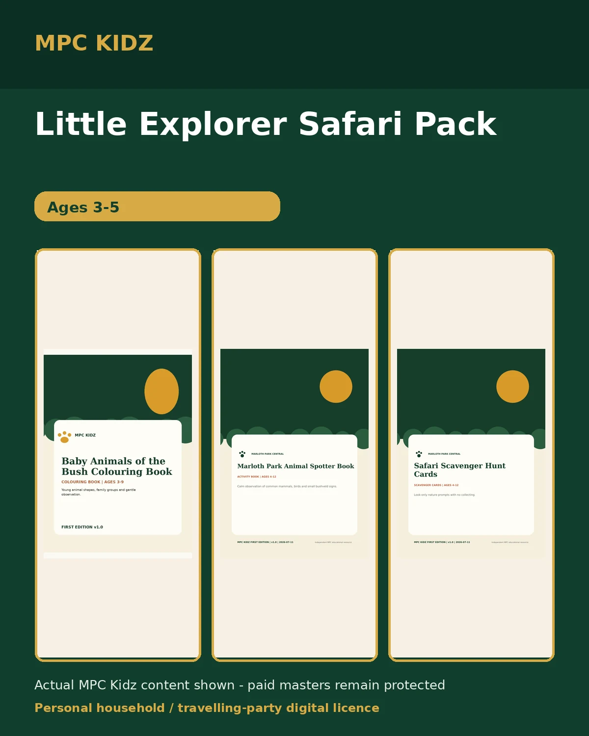 Little Explorer Safari Pack cover artwork using actual MPC Kidz content