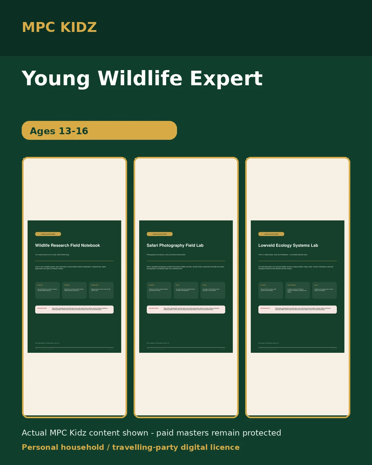 Young Wildlife Expert cover artwork using actual MPC Kidz content