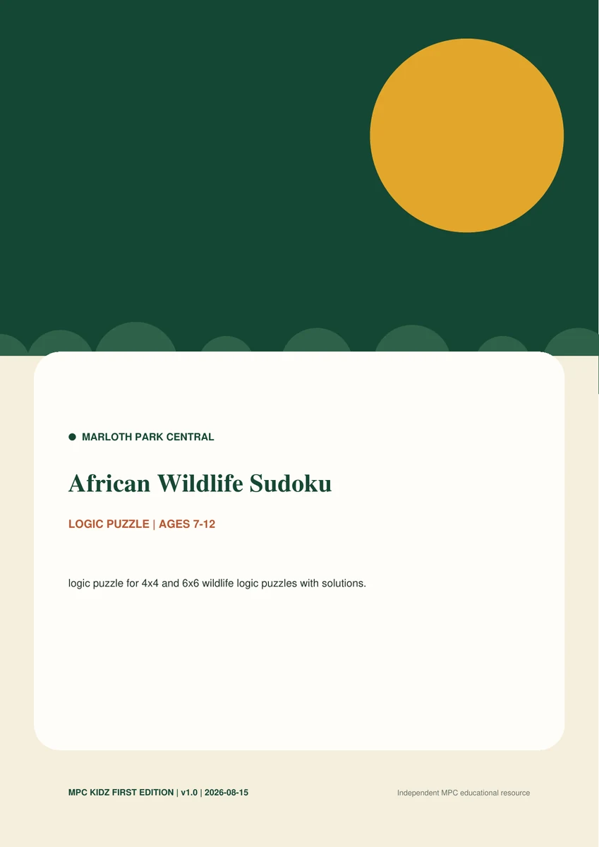 African Wildlife Sudoku preview 1