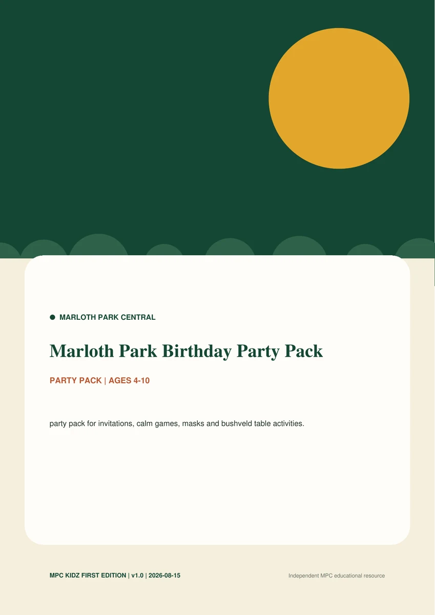 Marloth Park Birthday Party Pack preview 1