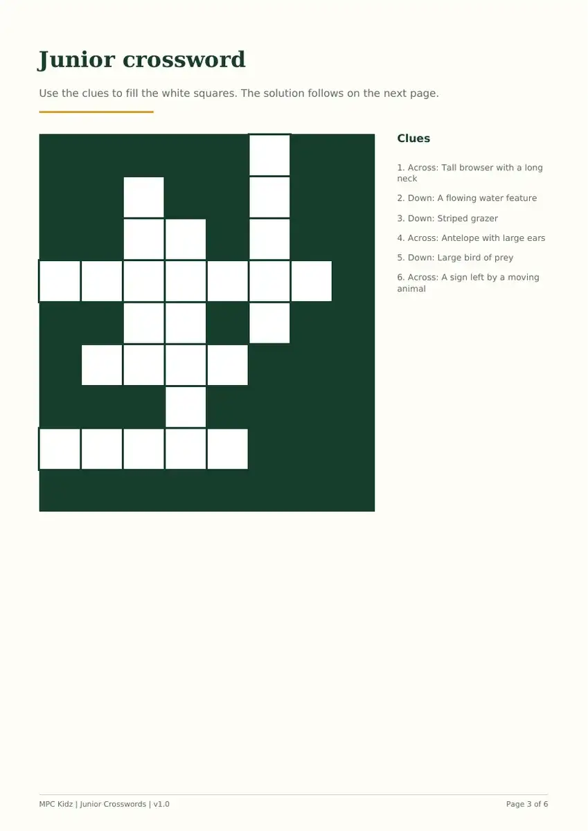 Marloth Park Junior Crossword Book preview 2