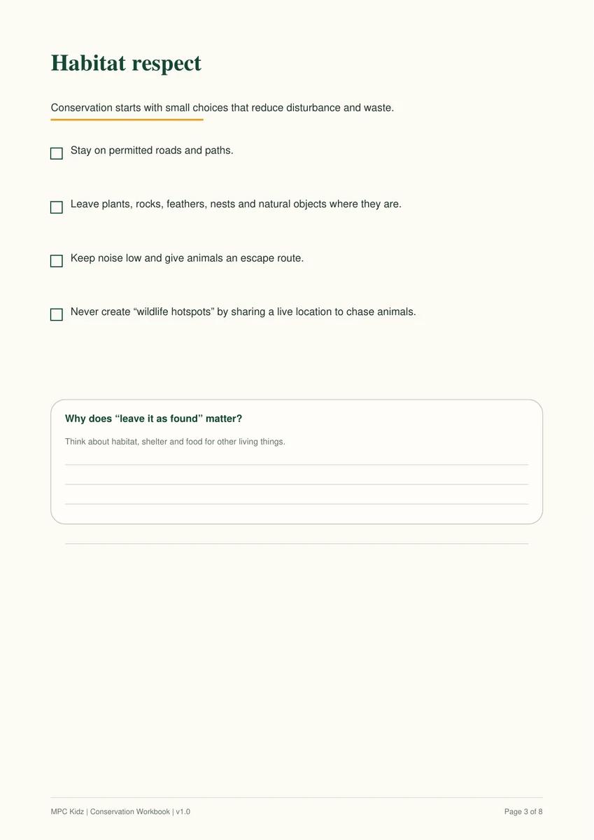 Wildlife Conservation Workbook preview 2