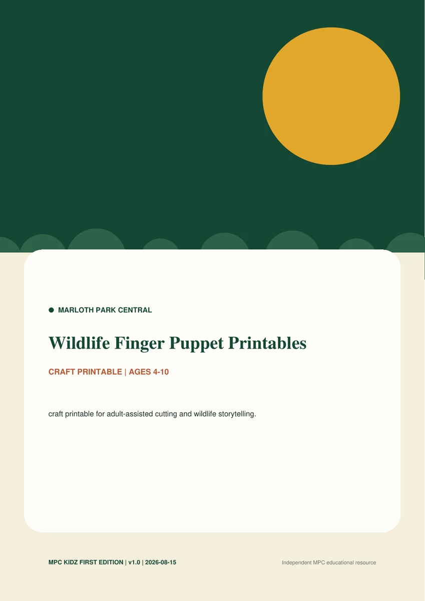 Wildlife Finger Puppet Printables preview 1